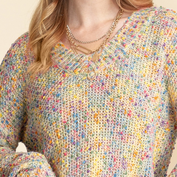 Confeti Pop Heathered Sweater - Yellow - Picture 3 of 4